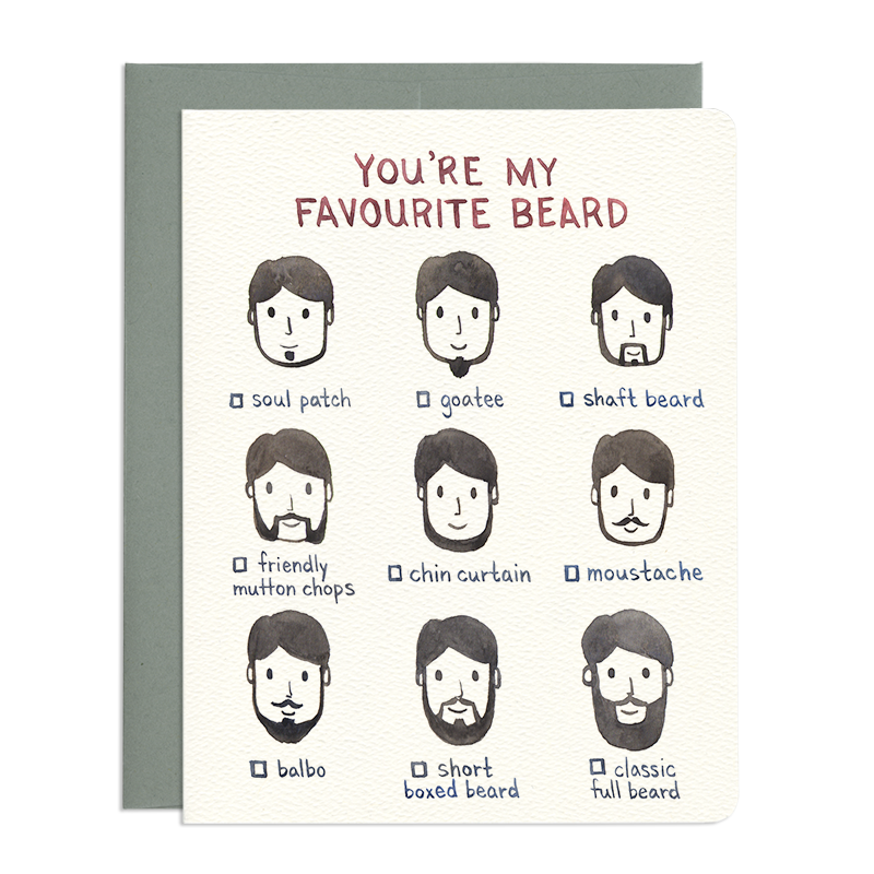 Favourite Beard Card - Gotamago Greeting Card