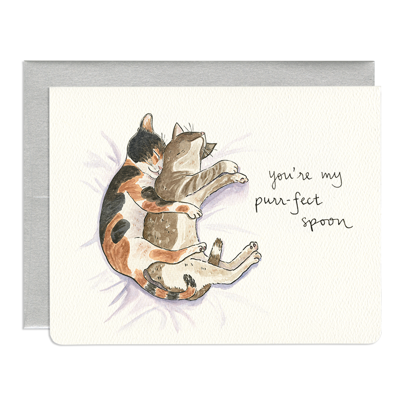 Purr-fect Spoon--Greeting Card