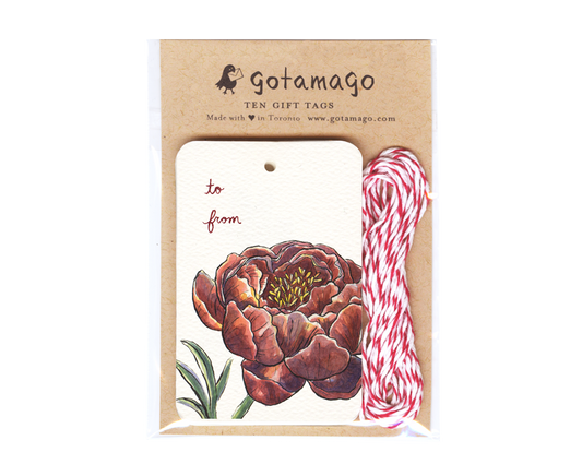 Peony Gift Tags, Set of 10