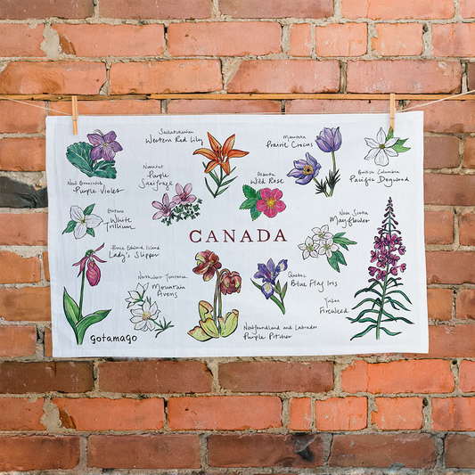 Canadian Floral Emblem-- Tea Towel